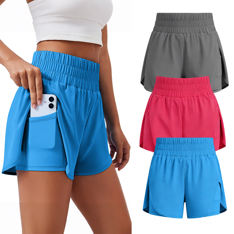 🔥Limited time clearance🔥Anti-exposure sports shorts with built-in inner layer and convenient side pockets