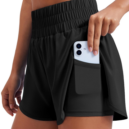 🔥Limited time clearance🔥Anti-exposure sports shorts with built-in inner layer and convenient side pockets